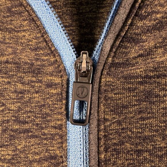 Lululemon Surge Warm 1/2 Zip Men's Size XL Heather Brown Long Sleeve Athleisure - Picture 3 of 10